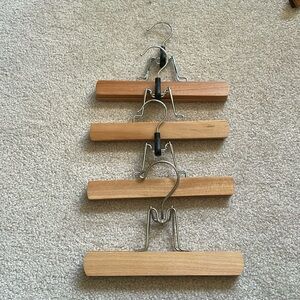 Vintage Wooden Pant Hangers Bundle of 4
9" length